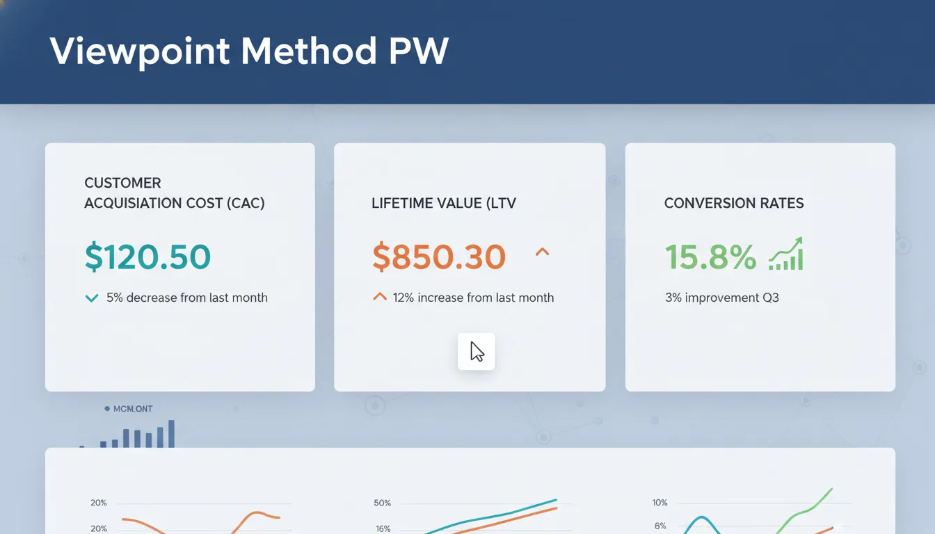 Painel sofisticado com métricas de CRM para negócios wellness, mostrando crm gratuitos escalar negócio com CAC e LTV da Viewpoint.