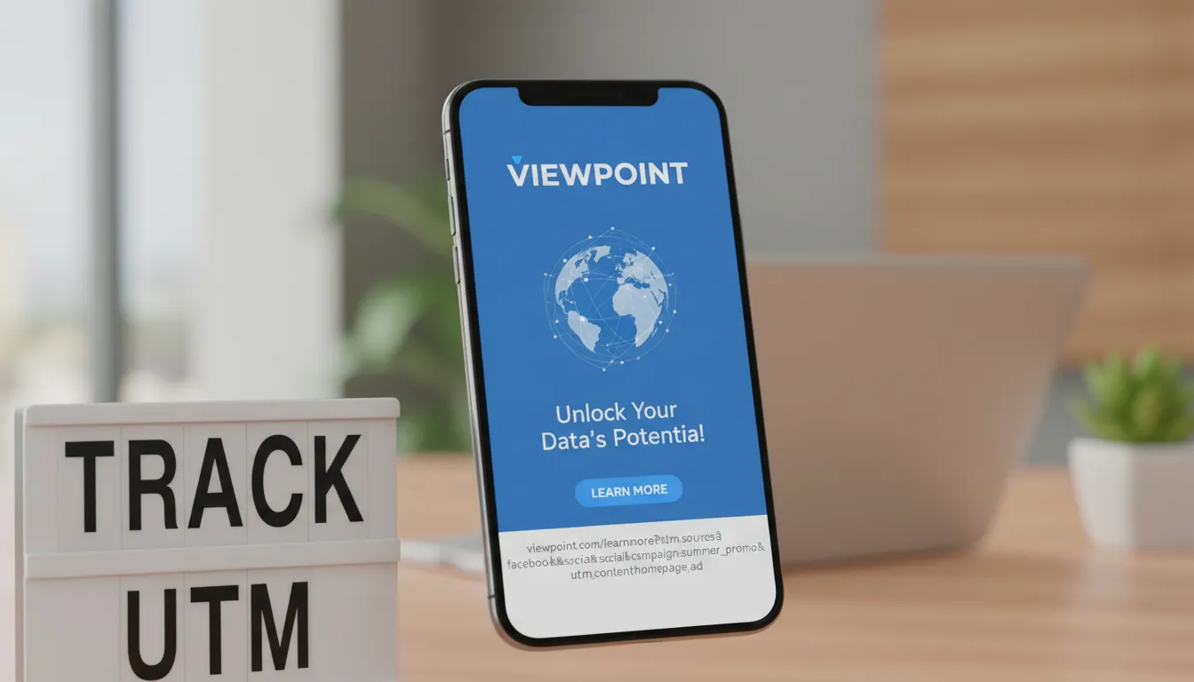Close em um smartphone exibindo um anúncio com parâmetros UTM. Entenda utm o que é e como esse rastreamento impacta suas campanhas de marketing digital.